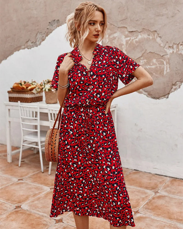 Juana Premium Vintage Midi Dress for Women for Summer Chic Silhouette Collection