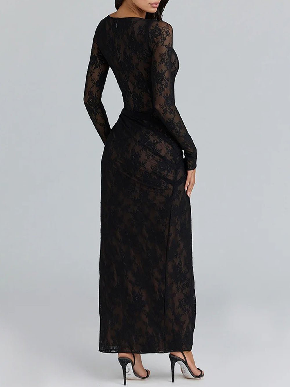 Elise Lace Thigh Split Maxi Dress