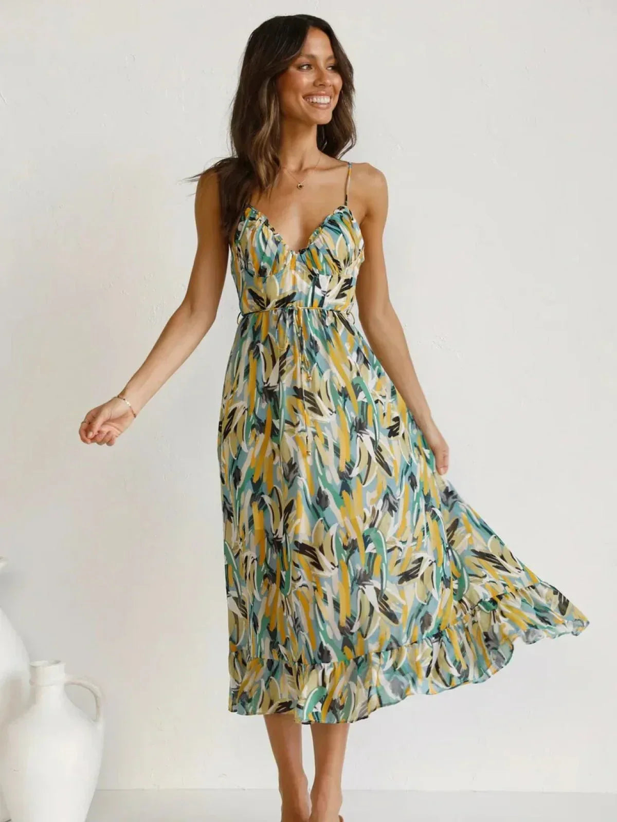 Samantha Exclusive Colorful Midi Dress Boutique Collection