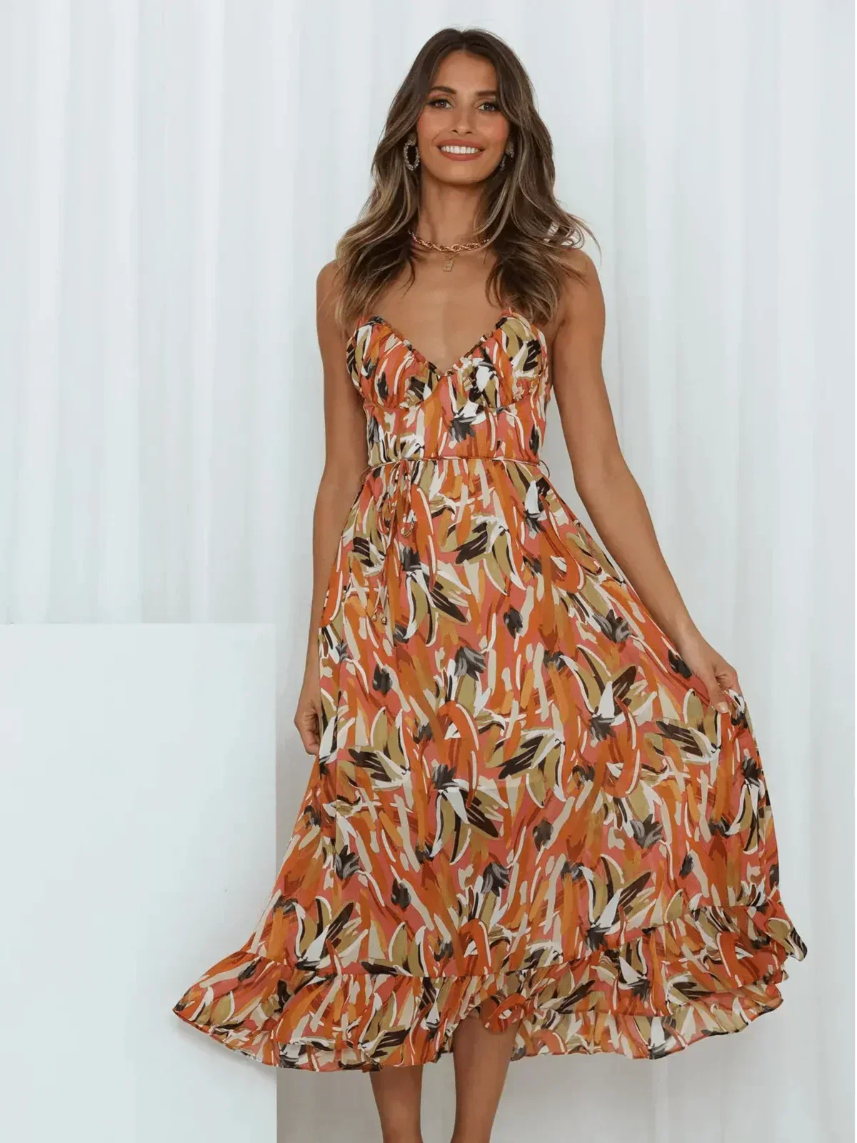 Samantha Exclusive Colorful Midi Dress Boutique Collection