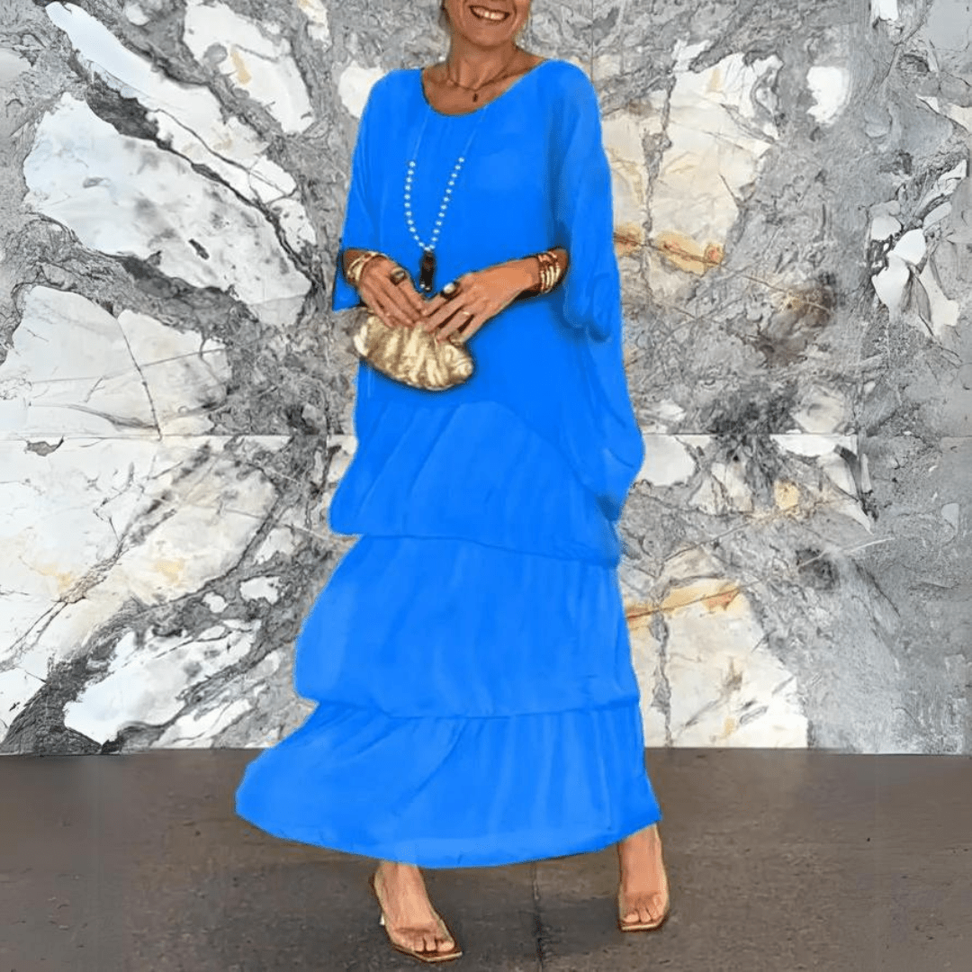 Vittoria Exquisite Chiffon Long Dress for Women Cocktail Hour Style