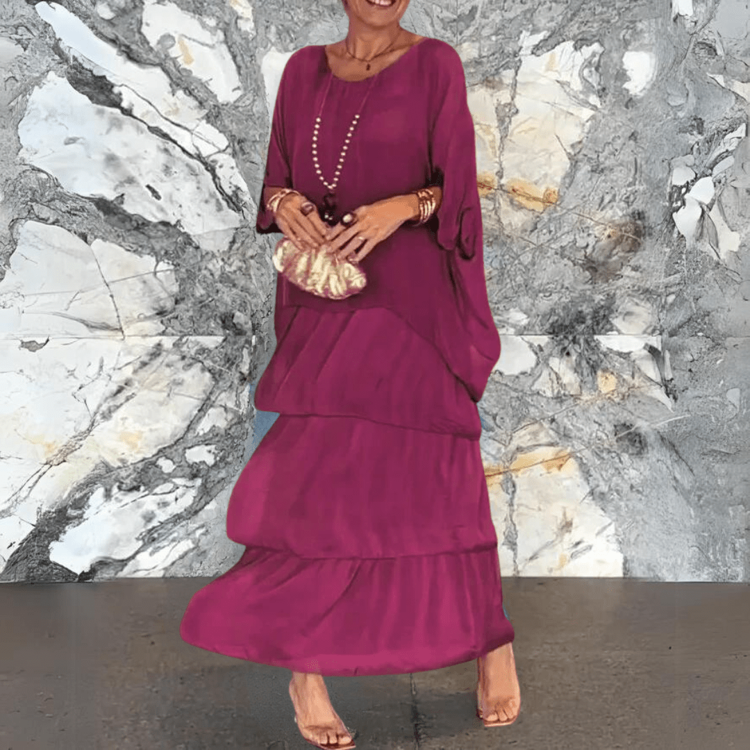Vittoria Exquisite Chiffon Long Dress for Women Cocktail Hour Style