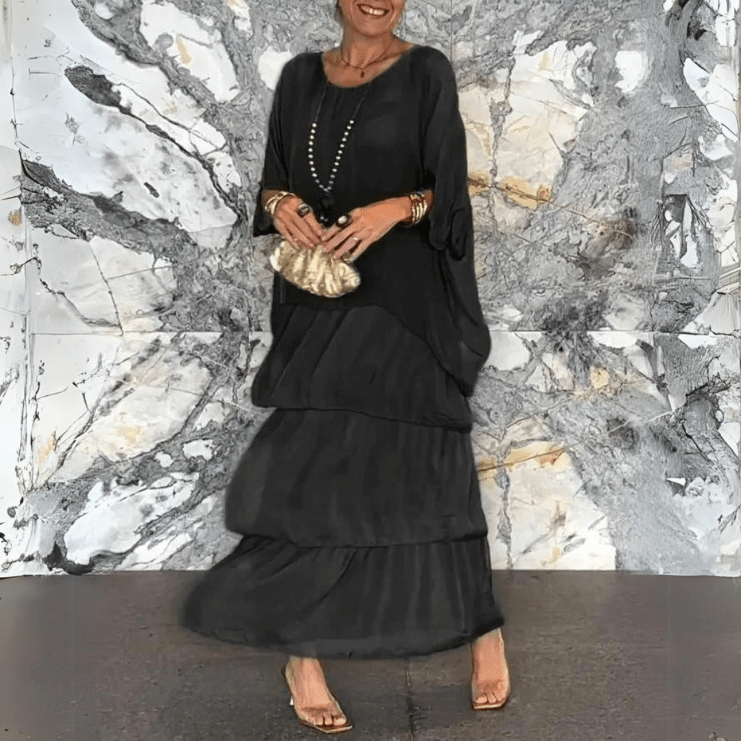 Vittoria Exquisite Chiffon Long Dress for Women Cocktail Hour Style