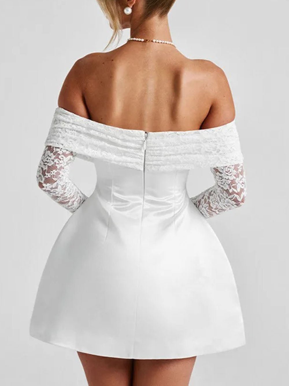 Elodie Off Shoulder Lace Mini Dress