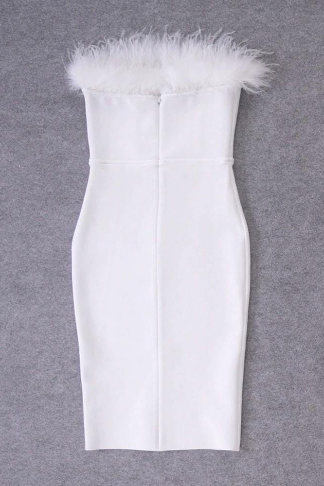 Erin Bandage Dress - White Pearl