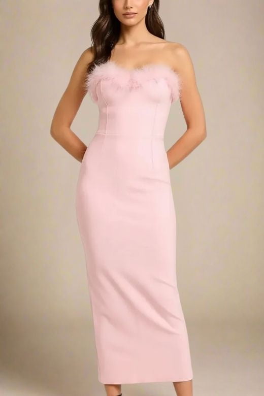 Erin Bandage Maxi Dress - Dusty Pink