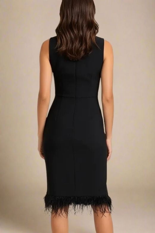 Erin High Neck Bandage Dress - Classic Black