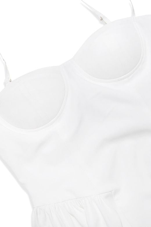 Everly Midi Dress - White Pearl