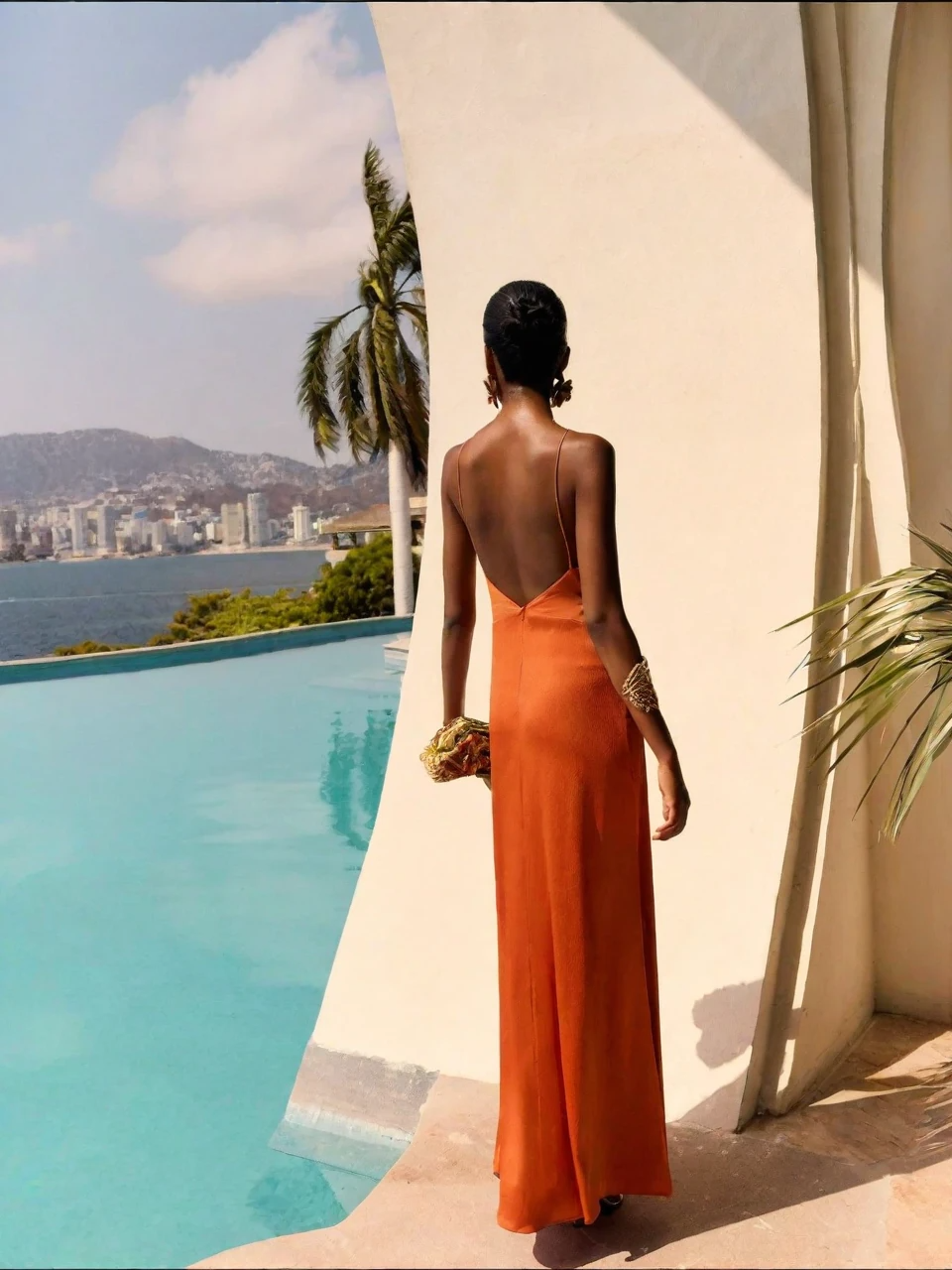 The Beaded Orange Slip Dress