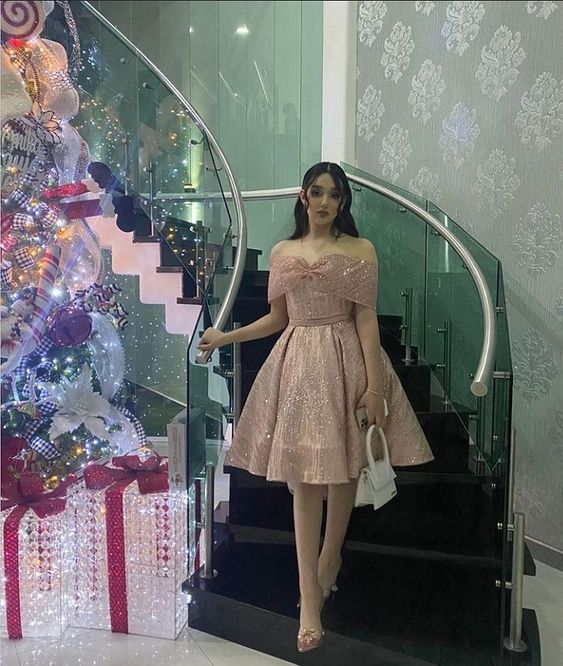 A line bare shoulders homecoming dress special occasion dresses - VelvetHem