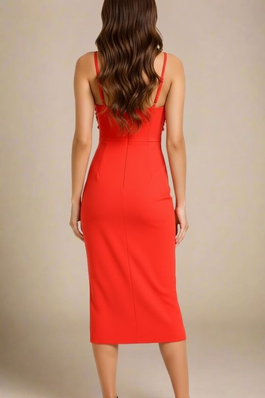 Faye Bandage Midi Dress - Lipstick Red