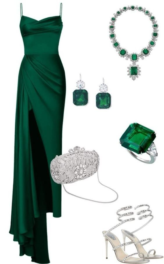 Beautiful Spaghetti Straps Green Slit Long Prom Dress Sexy Satin Evening Dress - VelvetHem