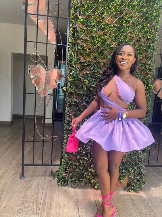 Purple A-line Short Homecoming Dress Unique Design - VelvetHem