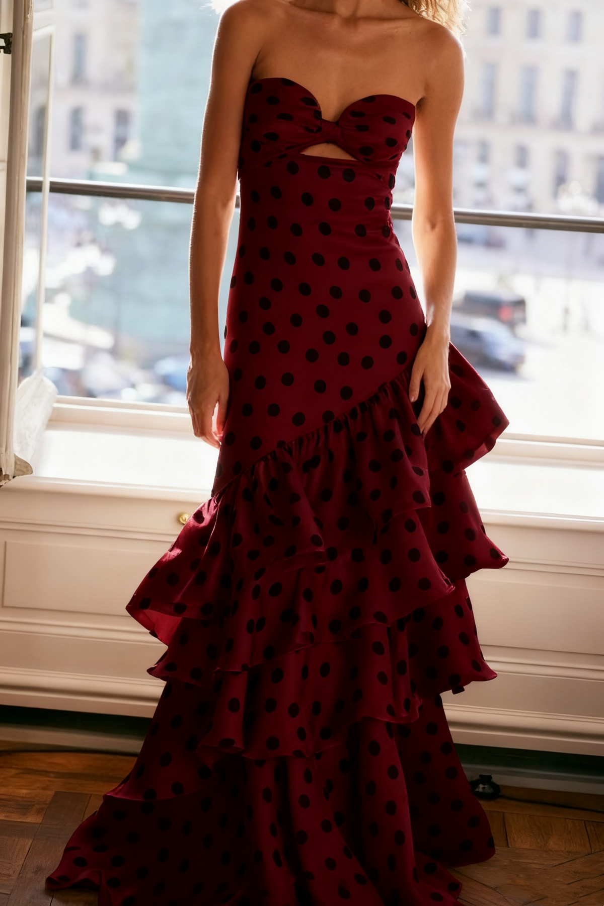 Strapless Polka Dots Dress Fashion Prom Evening Dresses For Women fg6236 - View 6 | VelvetHem