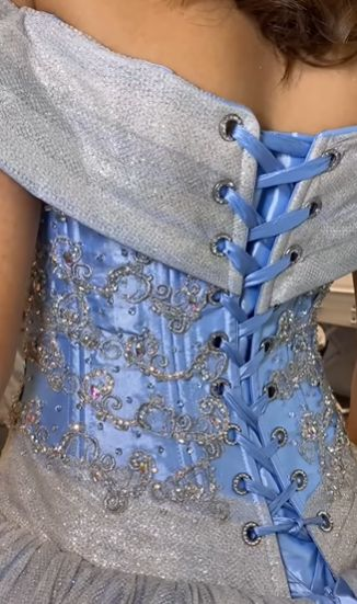 A Line Light Blue Off The Shoulder Quinceanera Dress Ball Gown fg6547 - View 7 | VelvetHem