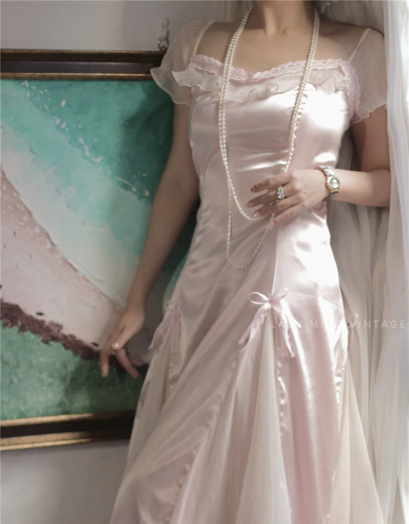 Baby pink vintage Evening Dresses fg6691 - View 4 | VelvetHem