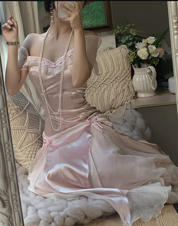 Baby pink vintage Evening Dresses fg6691 - View 9 | VelvetHem