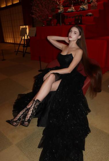 Multi-layer Shiny Elegant Dresses for Women,Luxury Party Dress,Black Prom Dress fg6756 - View 4 | VelvetHem