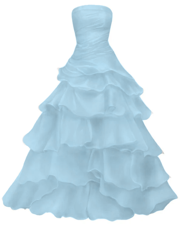 Strapless A Line Ruffle Long Prom Dress Layered Wedding Dress fg7185 - View 5 | VelvetHem