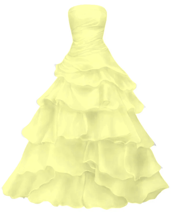 Strapless A Line Ruffle Long Prom Dress Layered Wedding Dress fg7185 - View 7 | VelvetHem