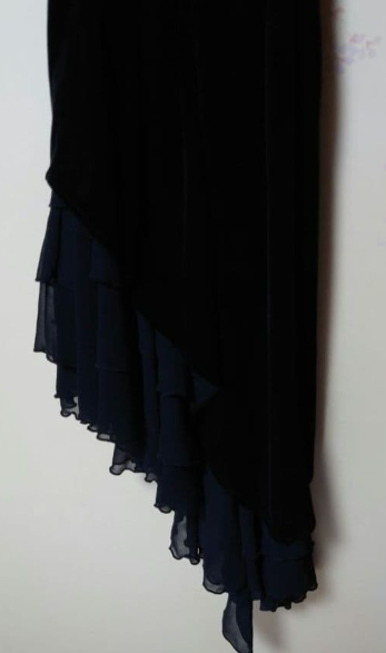 Black Velvet Tiered Cocktail Dress Prom Party Gowns Formal Dresses(Jacket not included) fg7231 - View 7 | VelvetHem