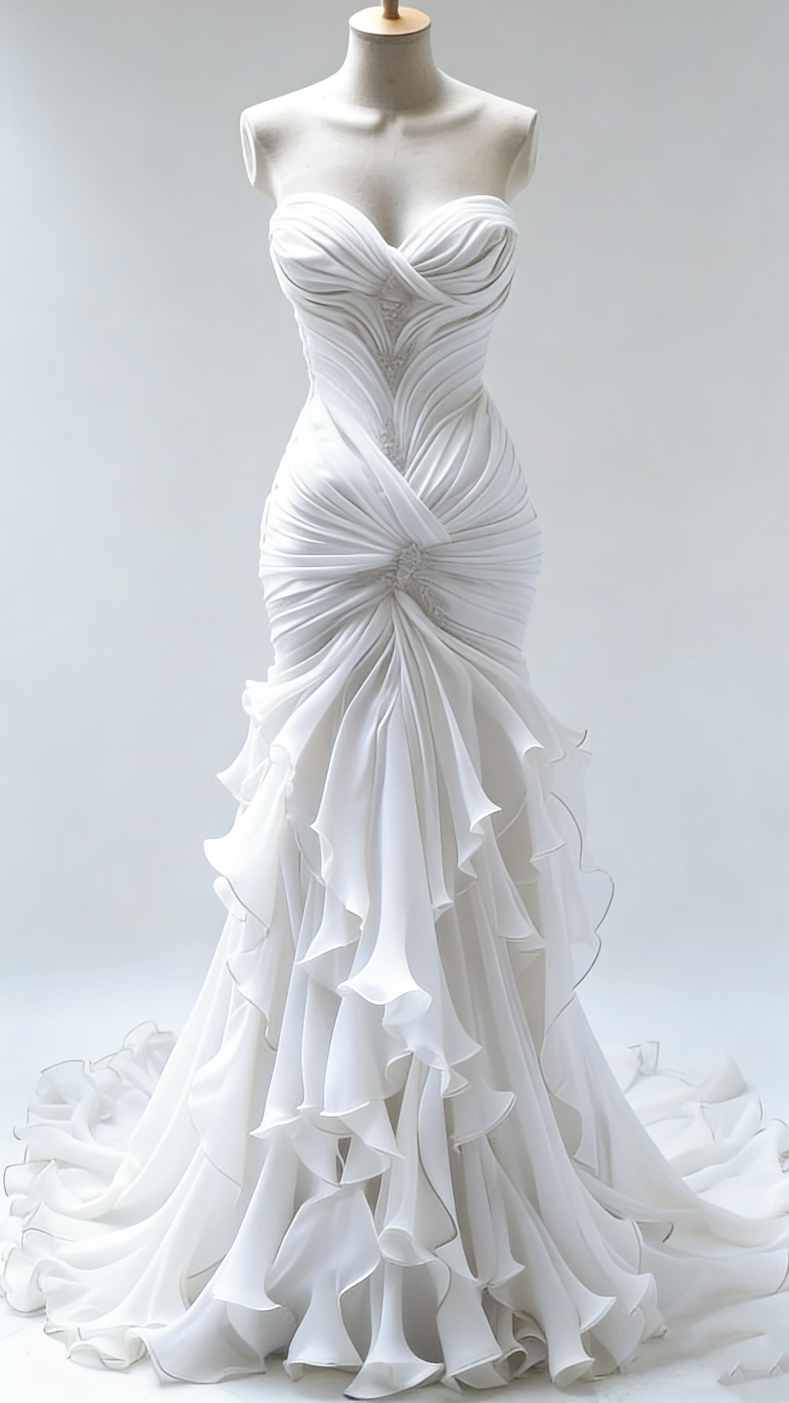 Stunning Mermaid Long Ivory Wedding Dresses fg7300 - View 10 | VelvetHem