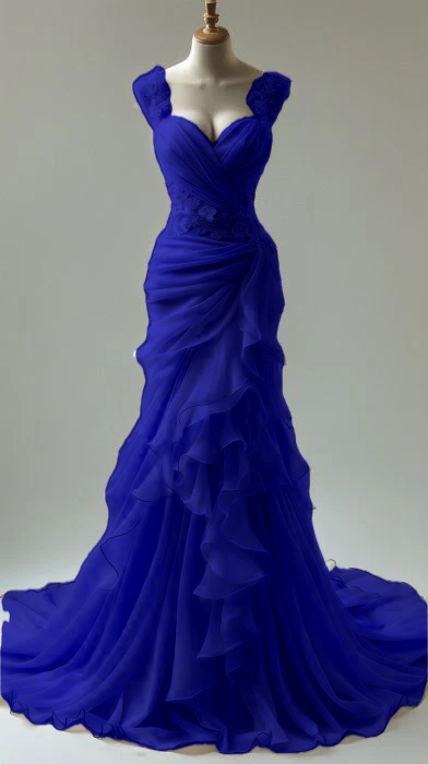Elegant Sweetheart Mermaid Lace Appliques Party Dress Long Prom Dresses fg7301 - View 3 | VelvetHem