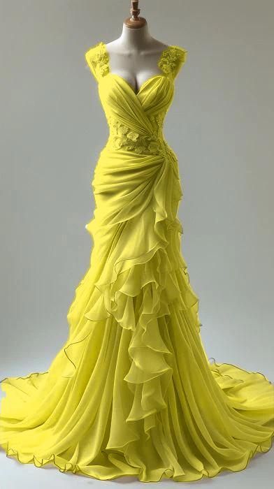 Elegant Sweetheart Mermaid Lace Appliques Party Dress Long Prom Dresses fg7301 - View 6 | VelvetHem