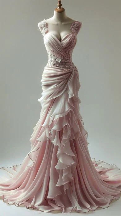 Elegant Sweetheart Mermaid Lace Appliques Party Dress Long Prom Dresses fg7301 - View 7 | VelvetHem