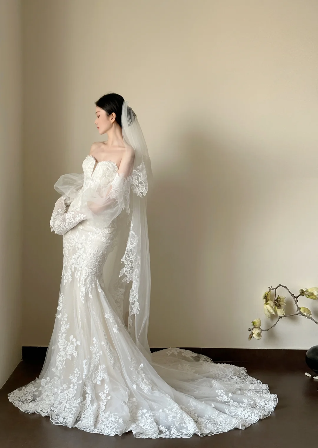 Luxury Women's Elegant Wedding Dresses Lace Side Split Sexy Princess Bridal Gown fg7317 - VelvetHem