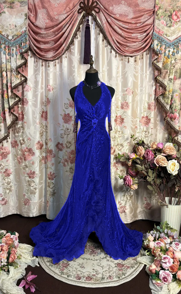 Grape Halter Prom Dresses Long Evening Party Dress fg7348 - View 4 | VelvetHem