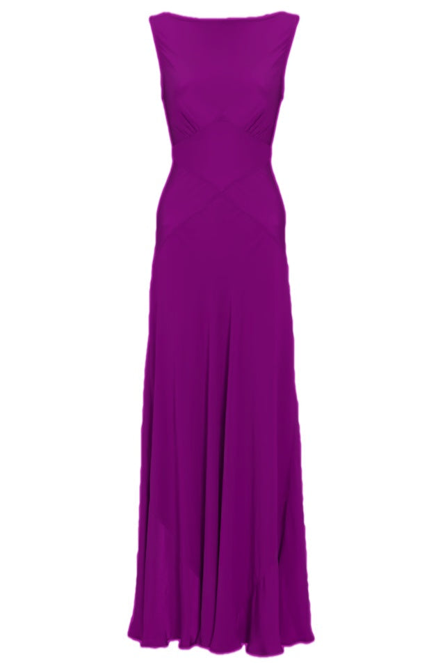 Pink Chiffon V Back Long Prom Dress Elegant Bridesmaids Dress fg7333 - View 5 | VelvetHem