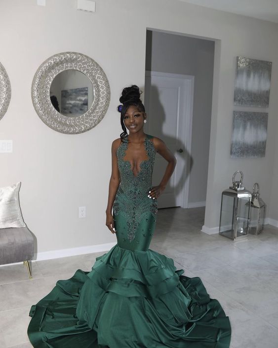 Mermaid Long Prom Dress Green Evening Dress New Arrival Formal Dress - VelvetHem