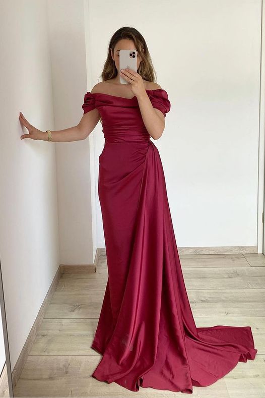 Off-The-Shoulder Strapless Mermaid Prom Dress With Ruffles