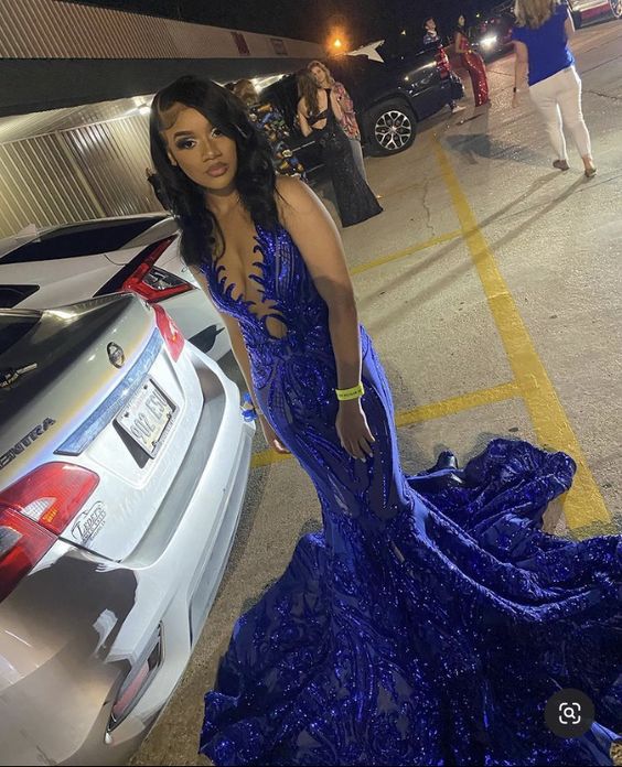 Royal Blue Mermaid Long Prom Dress With Train Sexy Evening Dresses Y1628 - VelvetHem