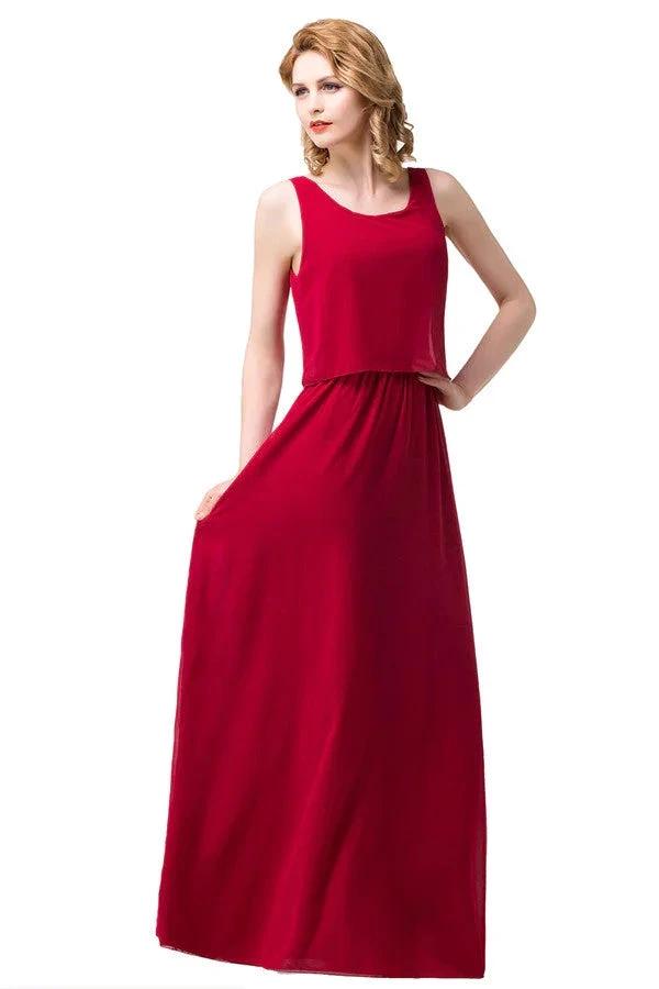 Floor-length A-line Square Chiffon Bridesmaid Dresses (ZD13078)