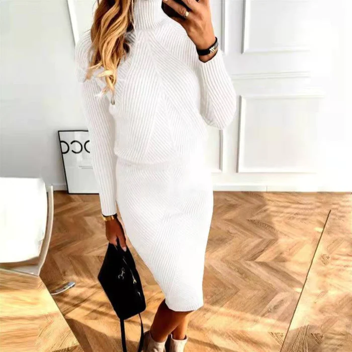 Teresa Exclusive Cozy Sweater Knit Dress Statement Occasion Edit