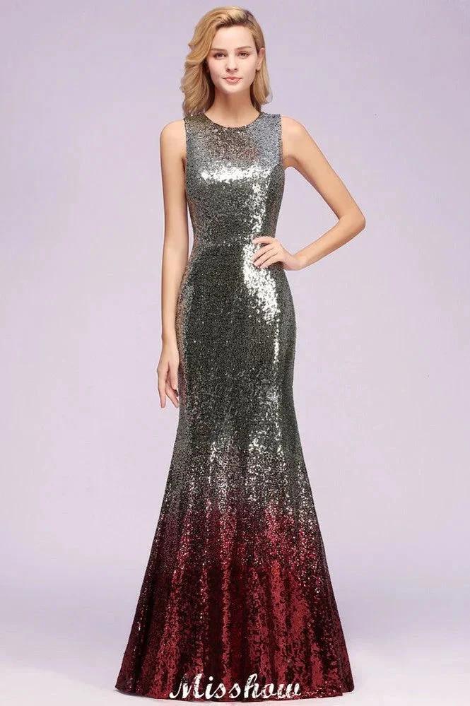 Glamorous Sleeveless Sexy Mermaid Sequins Bridesmaid Dresses (ZD12928) - VelvetHem