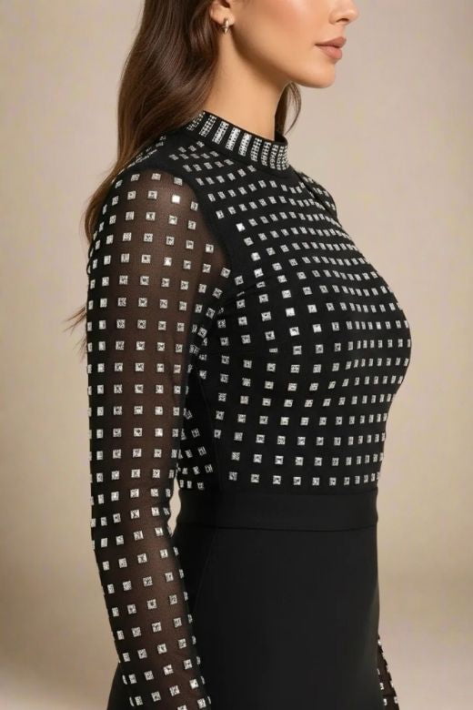 Hazel Long Sleeve Bodycon Dress - Classic Black
