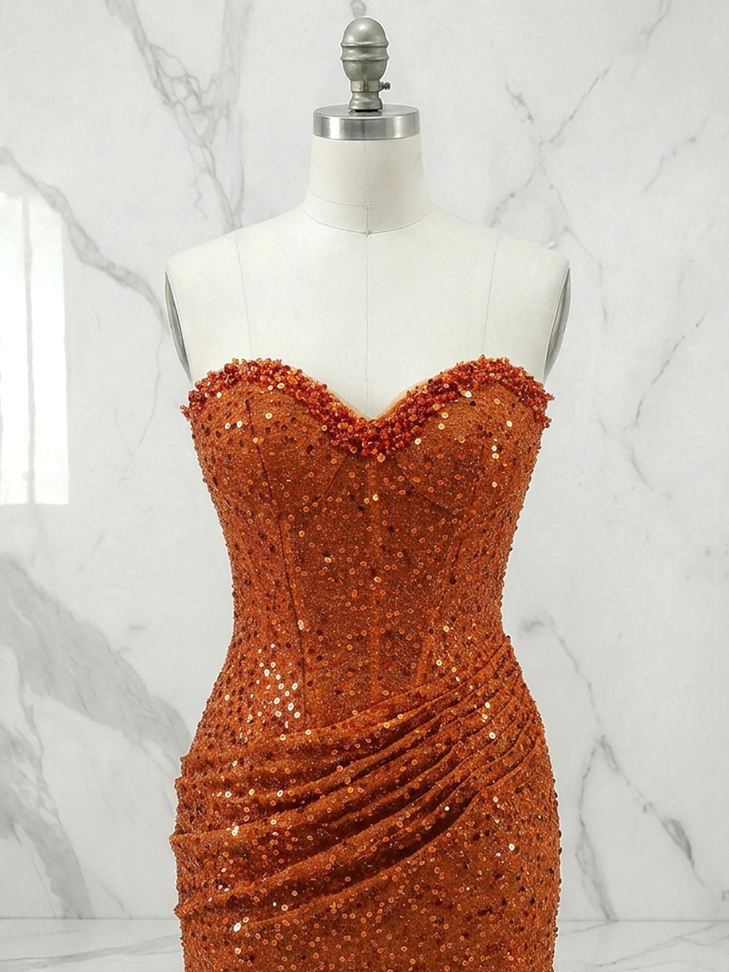 Glitter Strapless Mermaid Sequined Short Mini Homecoming Dress