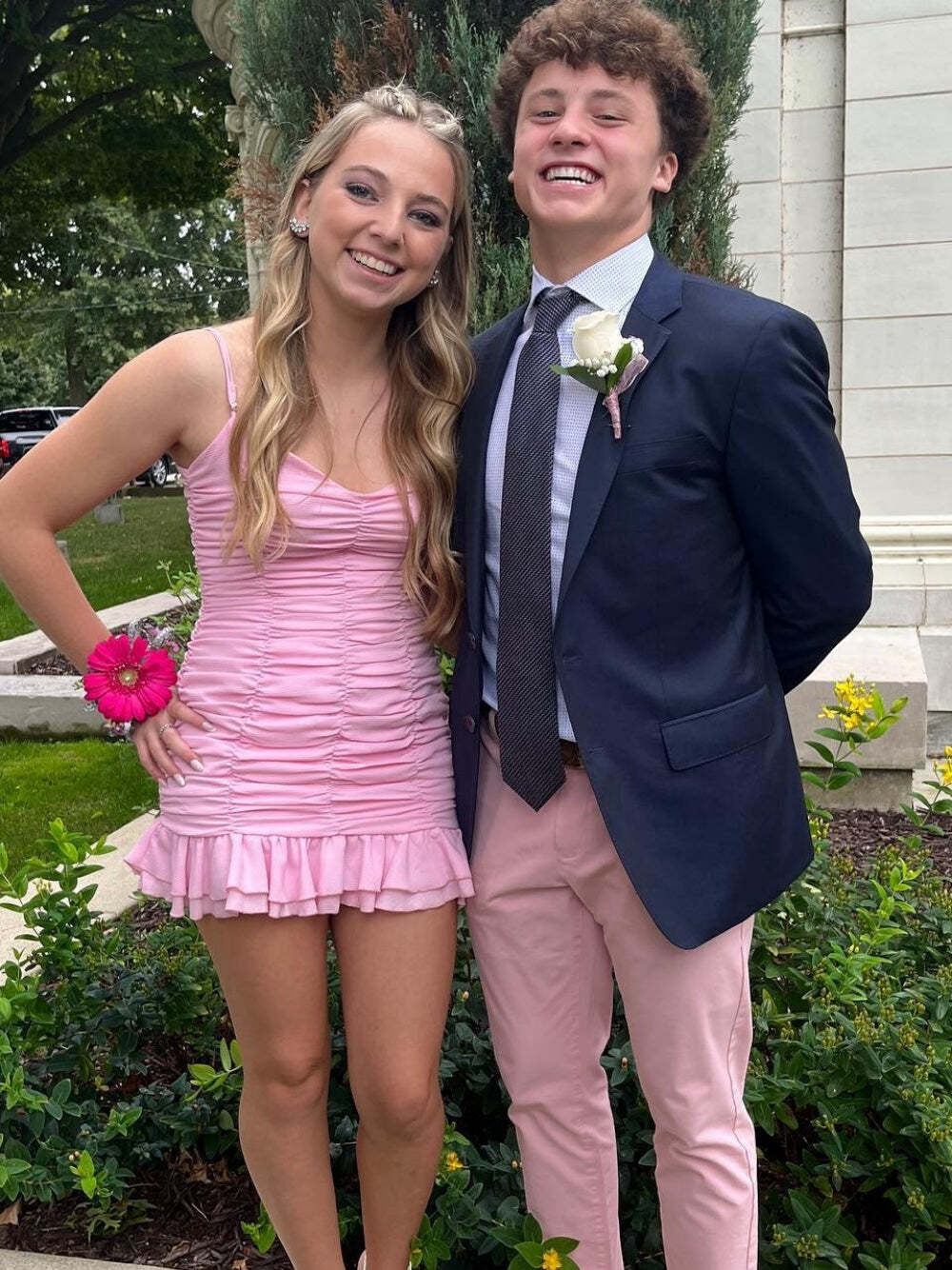Spaghetti Strap Ruched Ruffle Short Homecoming Dress
