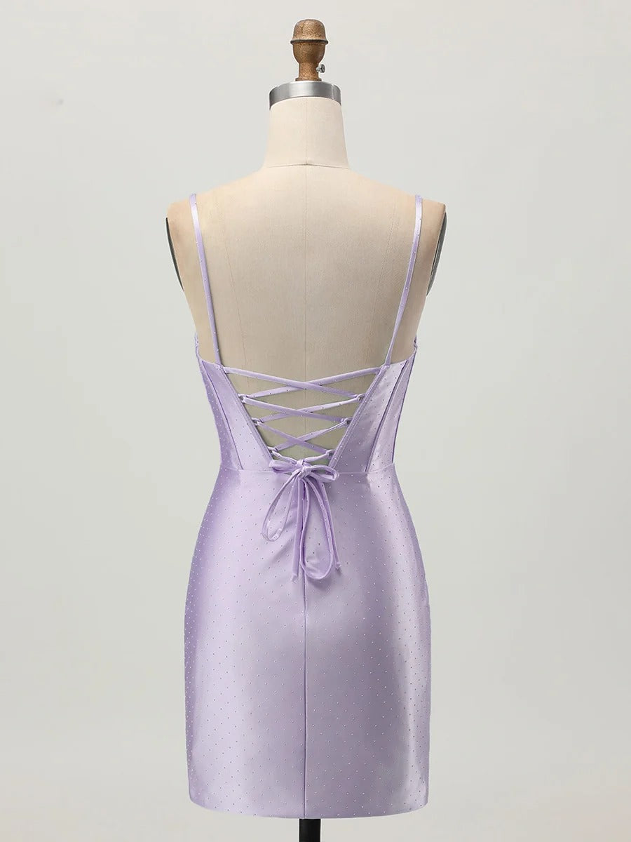 Bodycon Corset Cut Out Short Homecoming Dress with Beading