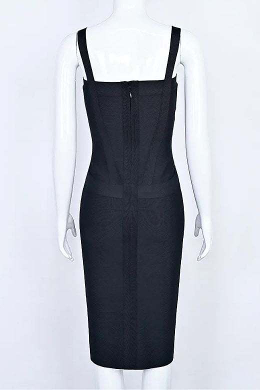 Heidi Bandage Midi Dress - Classic Black
