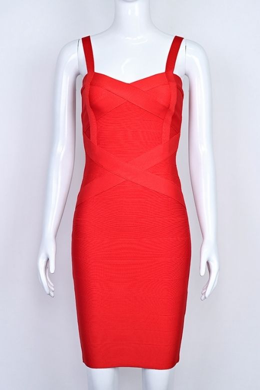 Heidi Bandage Mini Dress - Lipstick Red