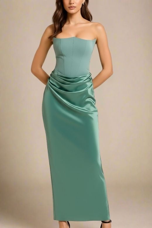 Hope Bodycon Wrap Maxi Dress - Teal Green