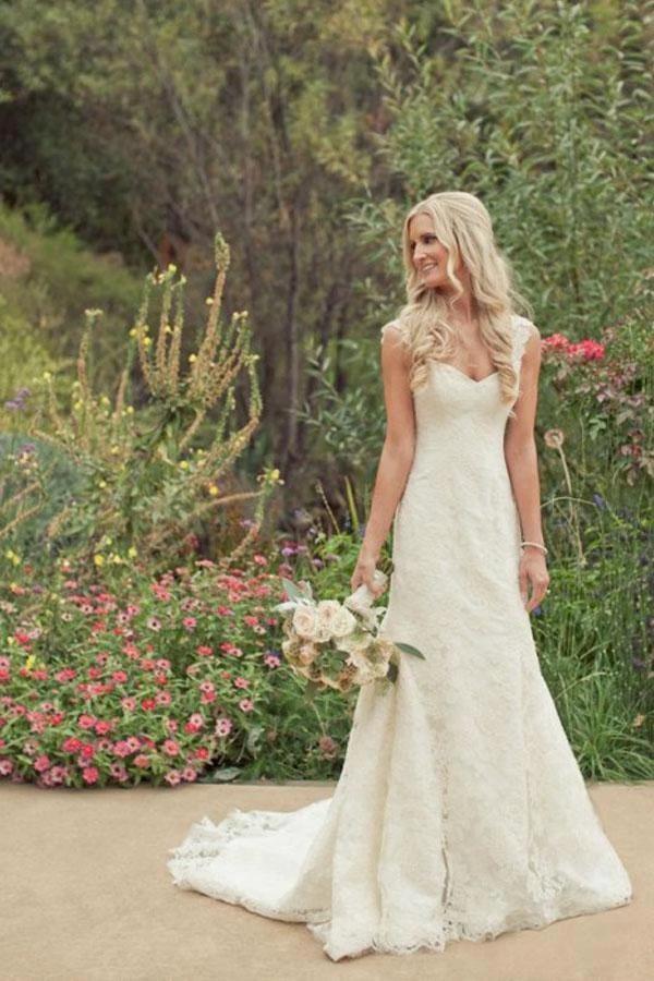 Trumpet/Mermaid Court Train Lace Country Wedding Dress (ZD15458)