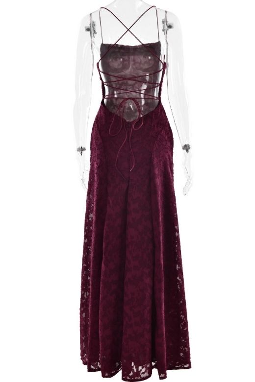 Ivy Bodycon Maxi Dress - Red Wine