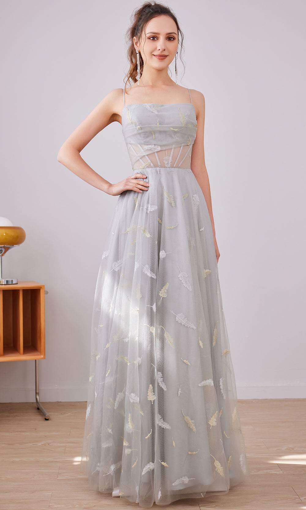 Straight Across A-Line Long Dress - VelvetHem