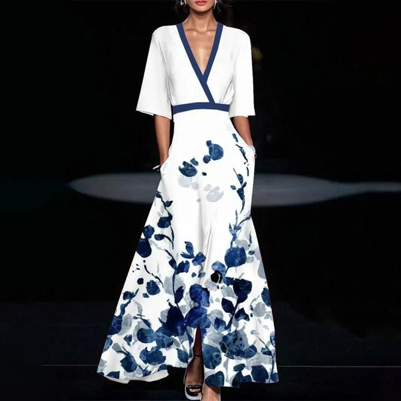 Graciela Floral Print Maxi Dress for Women Elegant Evening Look