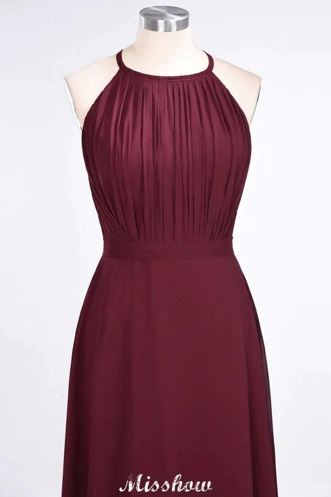 Jewel Sleeveless Floor-Length Bridesmaid Dress Ruffles Spaghetti aline Maid of Honor Dress (ZD12901)